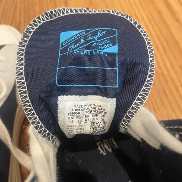 Converse Navy and White High-Top Sneakers - Picture 6 of 8